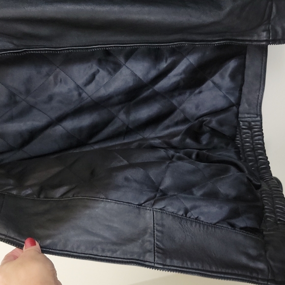 Serge Platini Black Leather Moto Bomber Jacket Milan Italy M - Picture 12 of 13